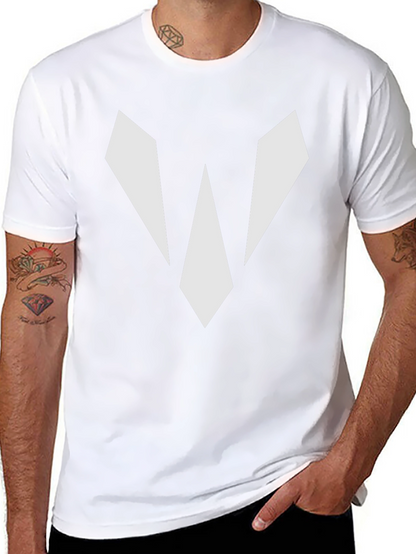 Camiseta Negra con Diseño Abstracto en Blanco