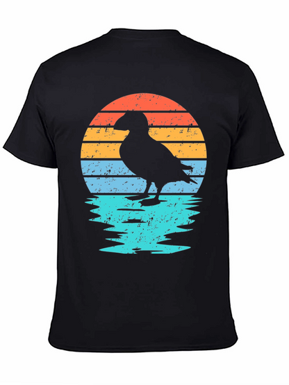 Camiseta Retro Puffin Sunset para Hombre