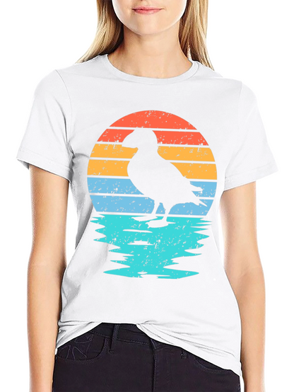 Camiseta Retro Puffin Sunset para Hombre