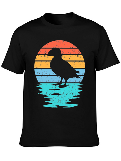 Camiseta Retro Puffin Sunset para Hombre