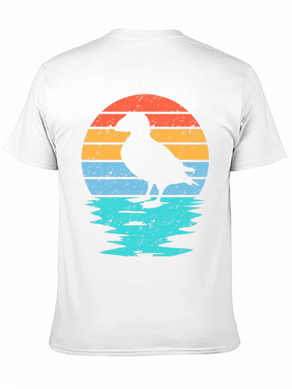 Camiseta Retro Puffin Sunset para Hombre