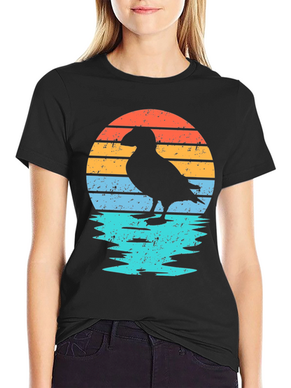 Camiseta Retro Puffin Sunset para Hombre