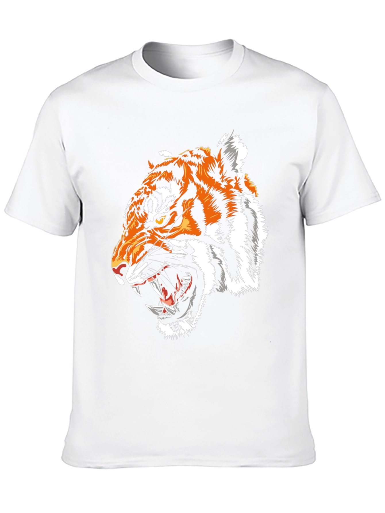 Camiseta Negra con Estampado de Tigre Feroz