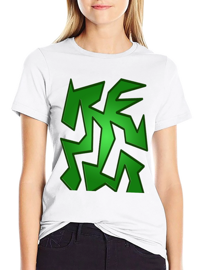 Camiseta Negra con Diseño Abstracto Verde