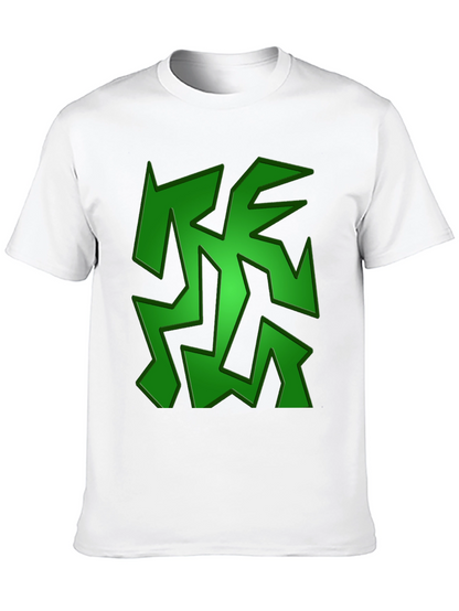 Camiseta Negra con Diseño Abstracto Verde