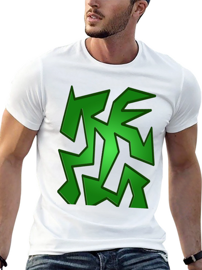 Camiseta Negra con Diseño Abstracto Verde