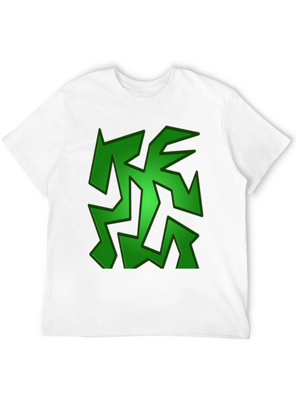 Camiseta Negra con Diseño Abstracto Verde