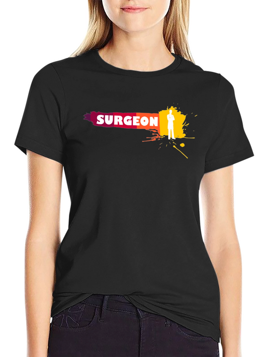 Camiseta Negra Surgeon - Diseño Médico Moderno