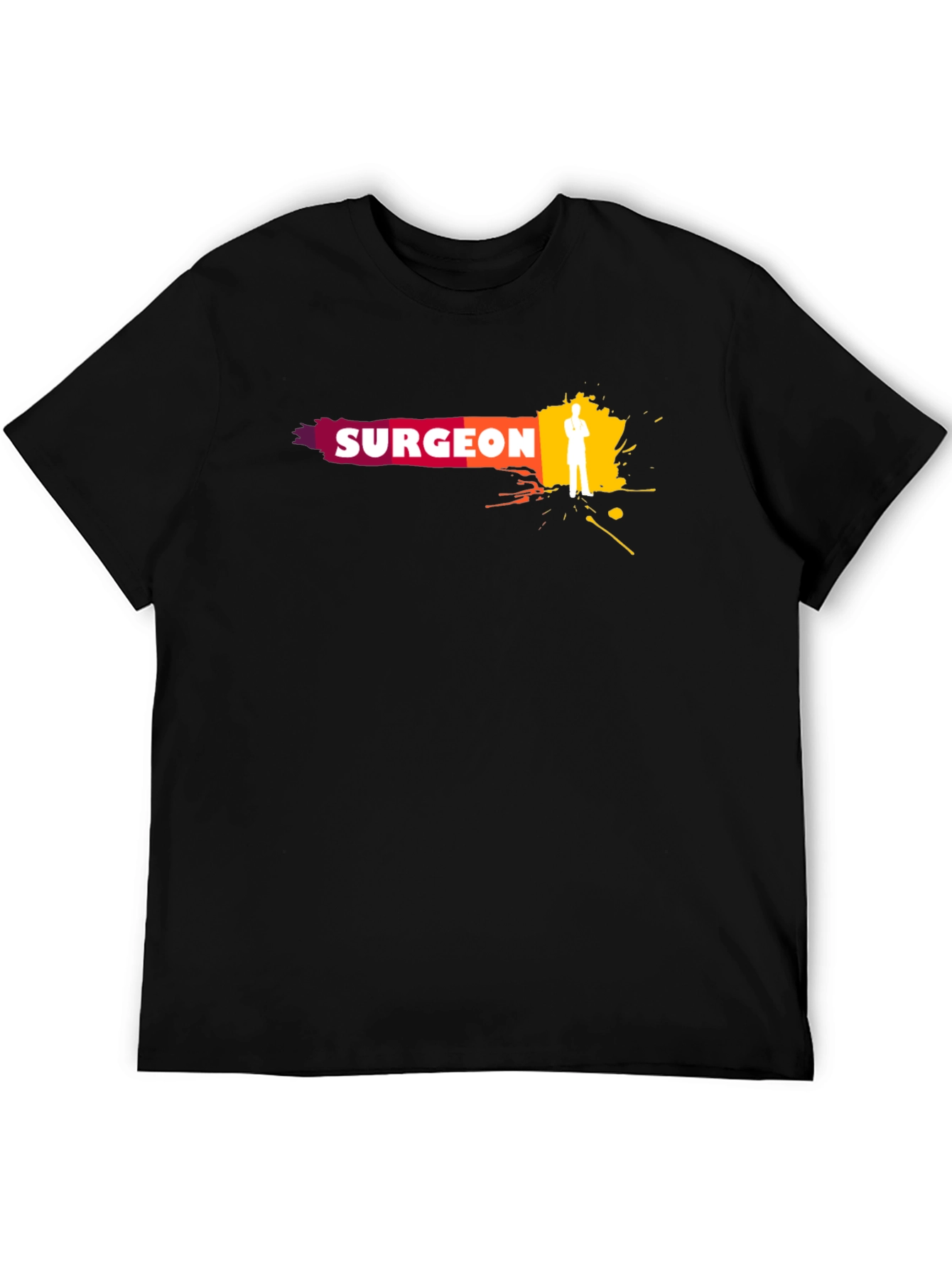 Camiseta Negra Surgeon - Diseño Médico Moderno