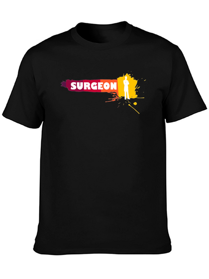 Camiseta Negra Surgeon - Diseño Médico Moderno