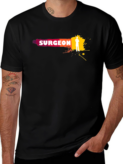 Camiseta Negra Surgeon - Diseño Médico Moderno