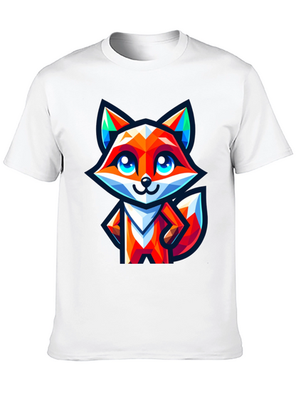Camiseta Negra con Zorro Geométrico