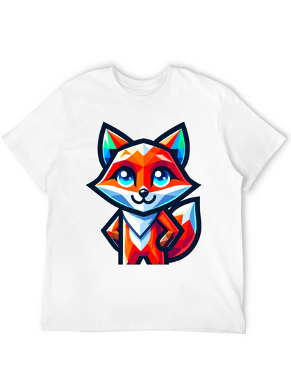 Camiseta Negra con Zorro Geométrico