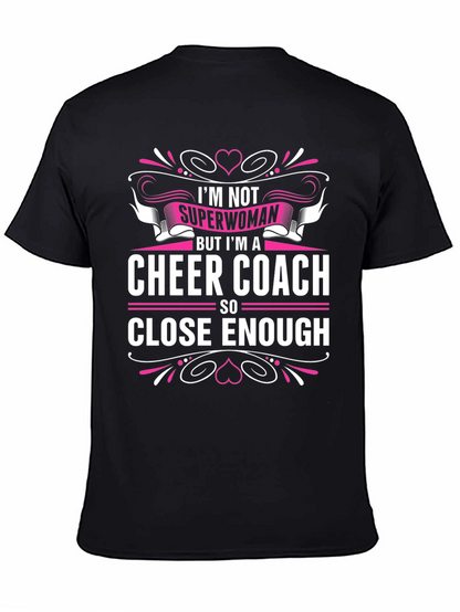 Camiseta Negra Cheer Coach Superwoman