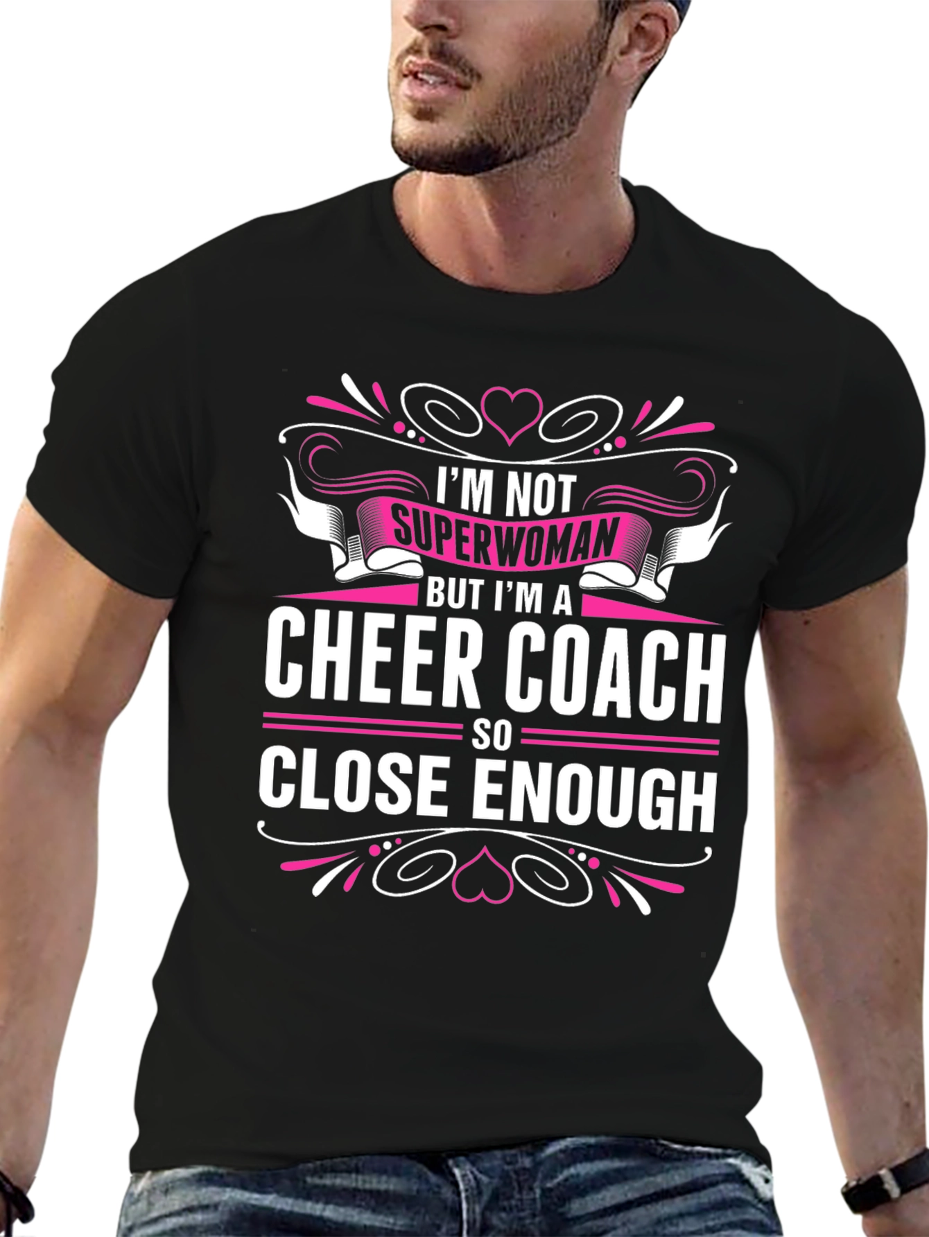 Camiseta Negra Cheer Coach Superwoman