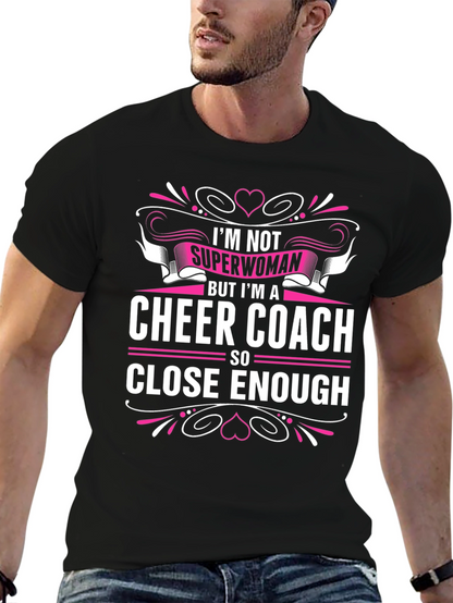 Camiseta Negra Cheer Coach Superwoman