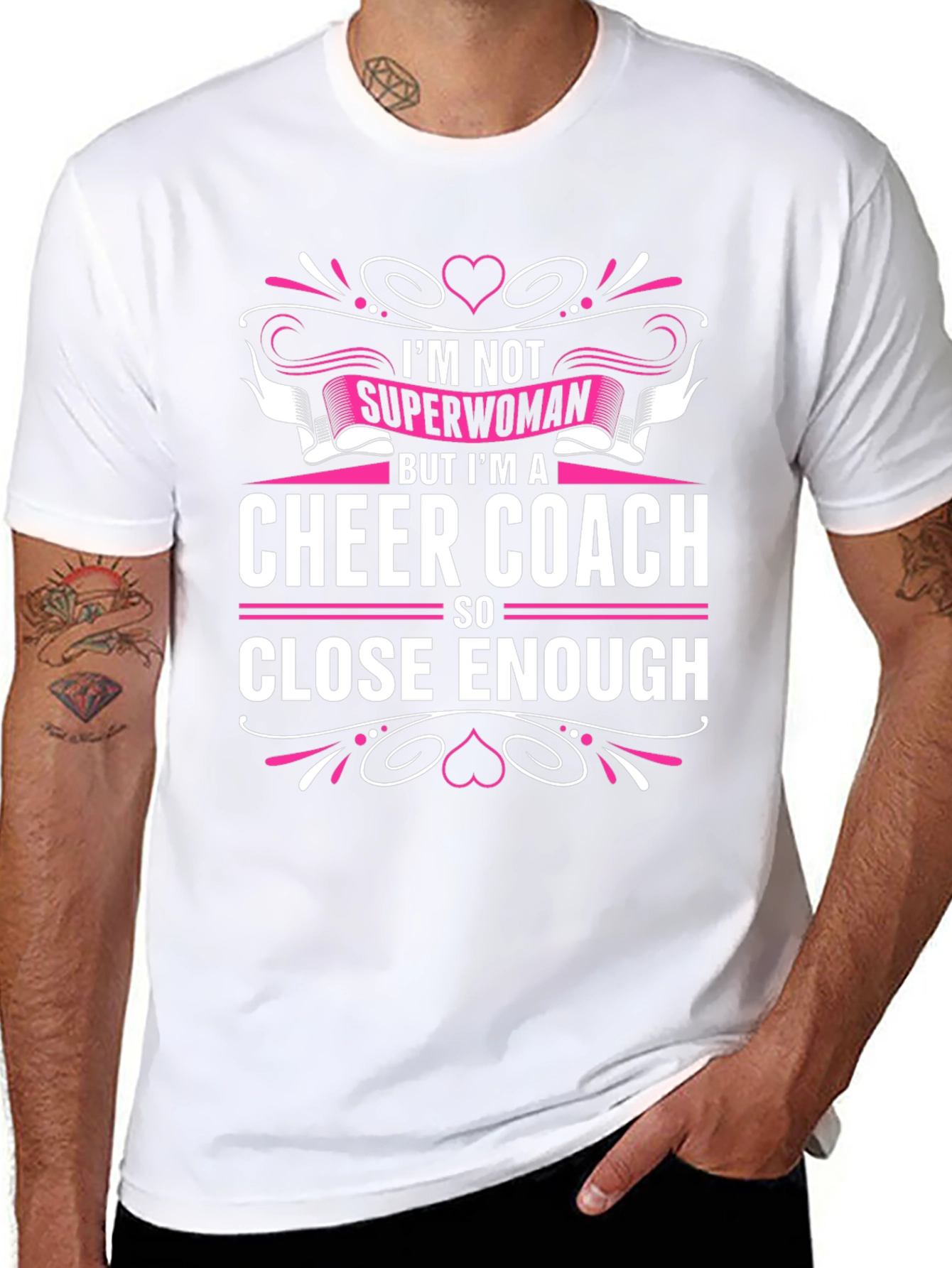 Camiseta Negra Cheer Coach Superwoman