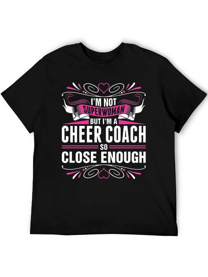 Camiseta Negra Cheer Coach Superwoman
