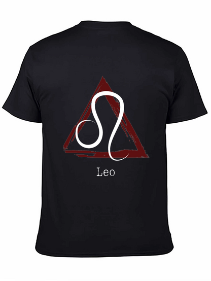 Camiseta Negra con Signo Zodiacal Leo