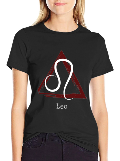 Camiseta Negra con Signo Zodiacal Leo