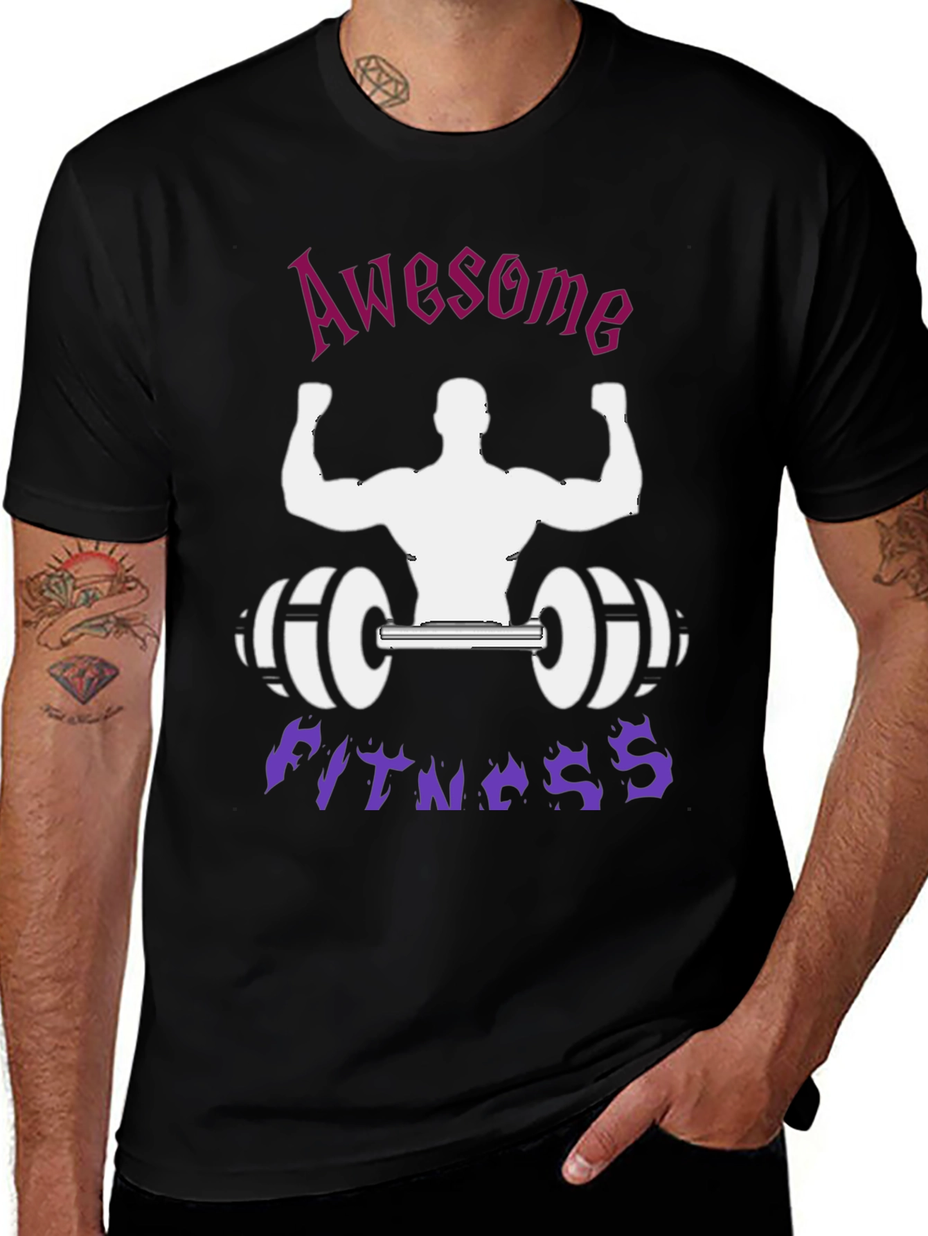 Camiseta Negra: ¡Awesome Fitness!