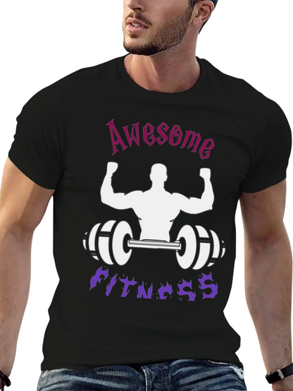 Camiseta Negra: ¡Awesome Fitness!