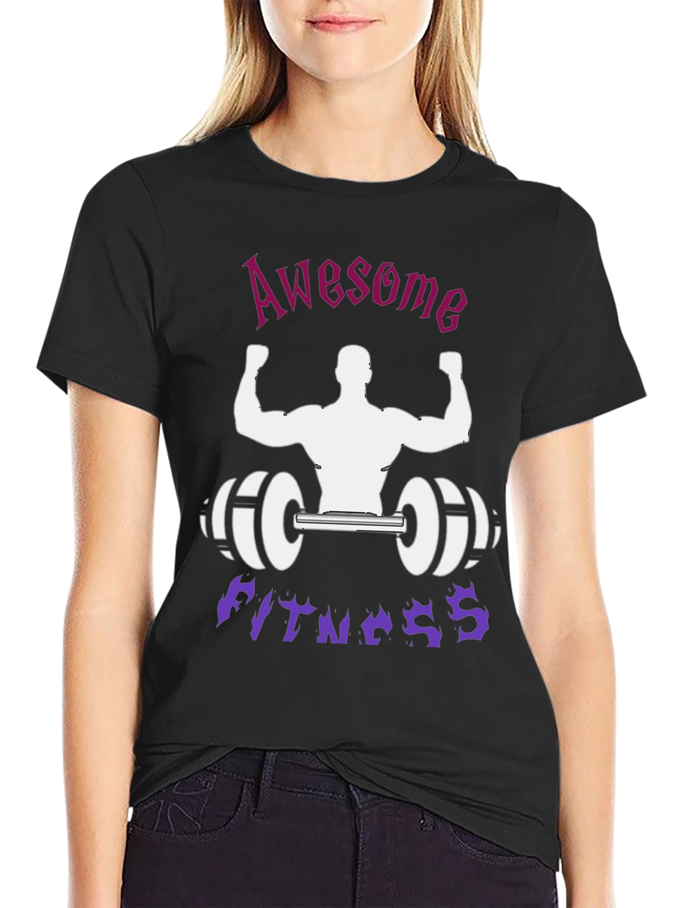 Camiseta Negra: ¡Awesome Fitness!