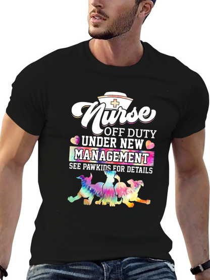 Camiseta Negra Nurse Off Duty - Pawkids Details