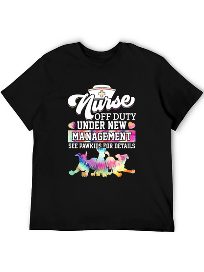 Camiseta Negra Nurse Off Duty - Pawkids Details