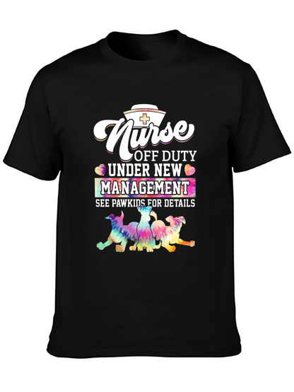Camiseta Negra Nurse Off Duty - Pawkids Details