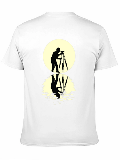 Camiseta Negra con Diseño de Fotógrafo y Reflejo