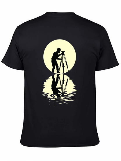 Camiseta Negra con Diseño de Fotógrafo y Reflejo