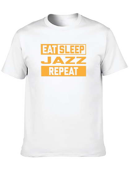 Camiseta Negra Hombre Eat Sleep Jazz Repeat