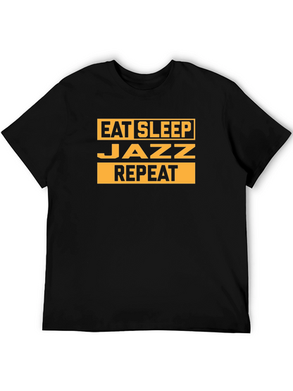 Camiseta Negra Hombre Eat Sleep Jazz Repeat