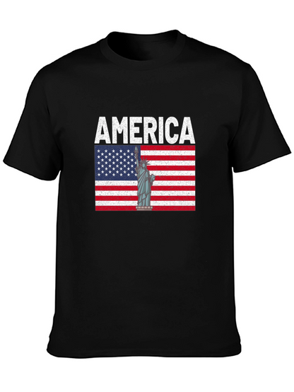 Camiseta Negra América Estatua de la Libertad