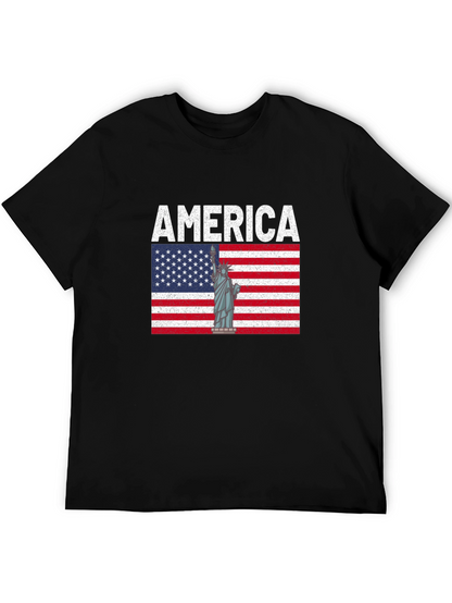 Camiseta Negra América Estatua de la Libertad