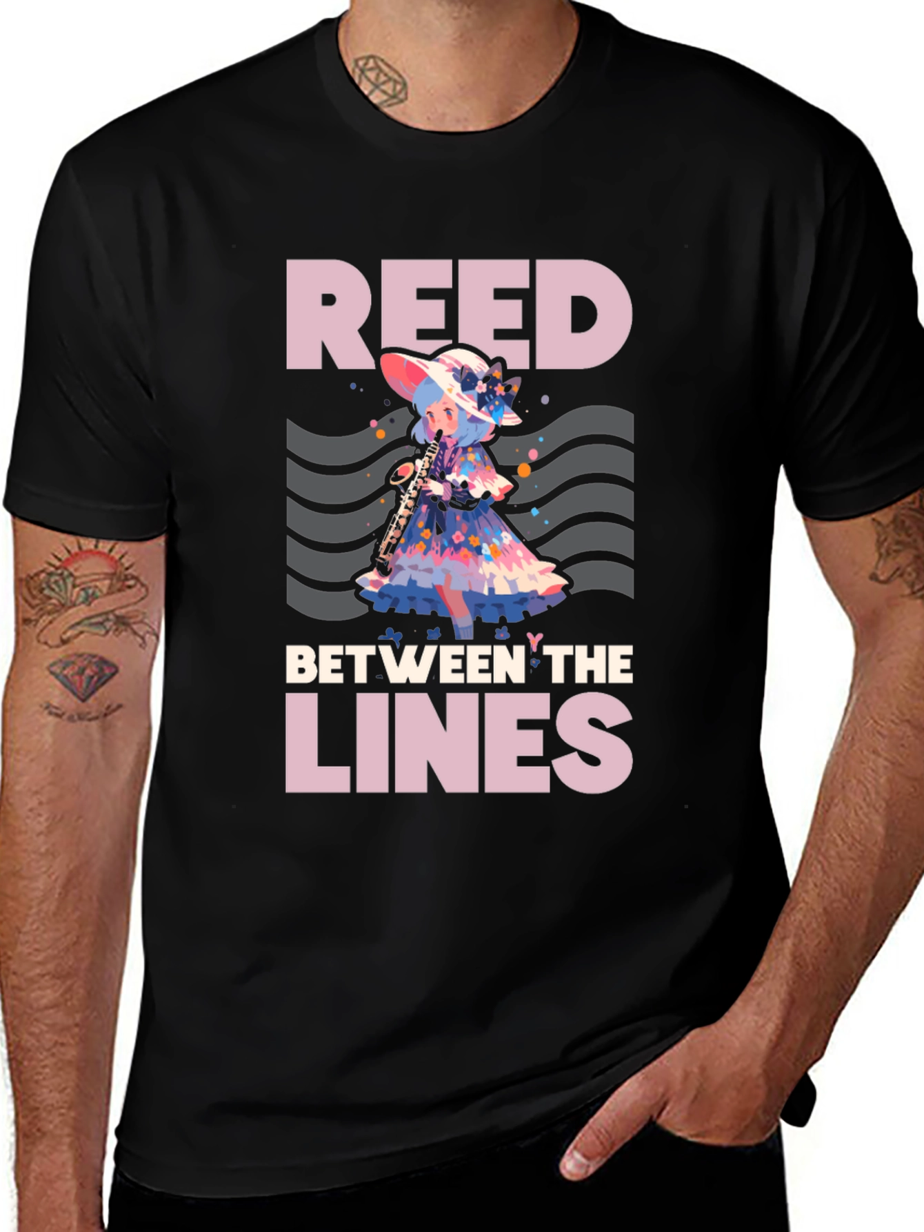 Camiseta Negra: Reed Between the Lines