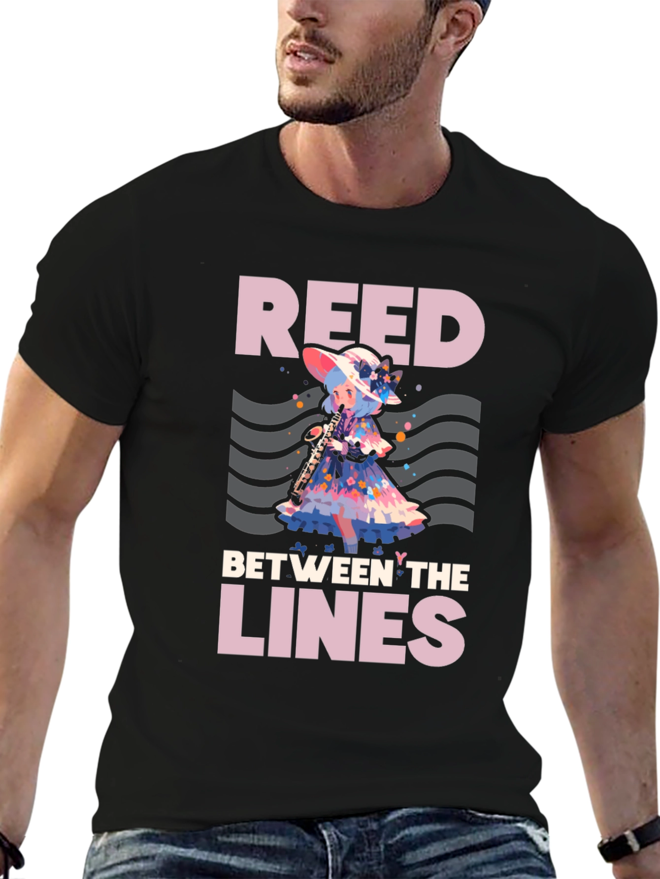 Camiseta Negra: Reed Between the Lines