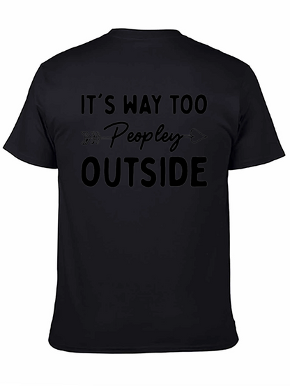 Camiseta Negra con Diseño Too Peopley Outside