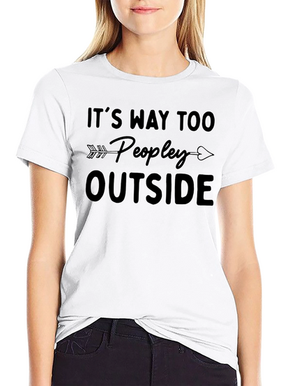 Camiseta Negra con Diseño Too Peopley Outside