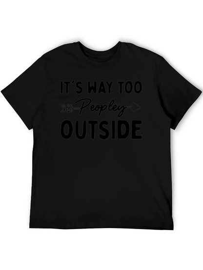 Camiseta Negra con Diseño Too Peopley Outside