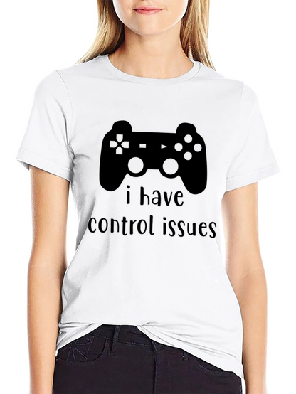 Camiseta Negra Problemas de Control Gamer
