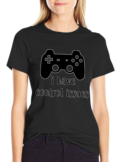 Camiseta Negra Problemas de Control Gamer