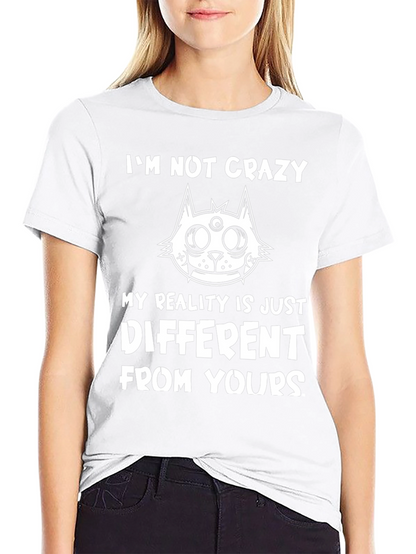 Camiseta Negra con Estampado Gato Loco