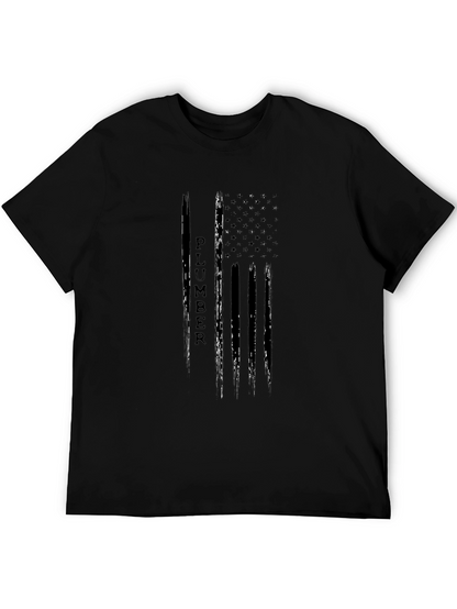 Camiseta Negra Diseño Bandera Americana Fontanero