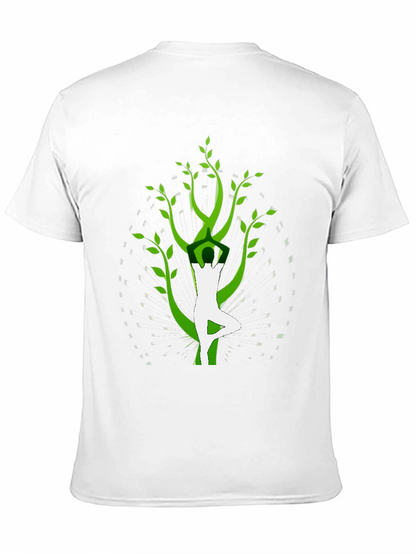 Camiseta Negra con Diseño Yoga-Árbol