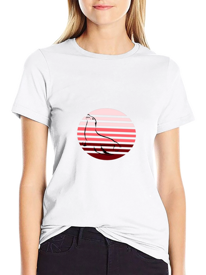 Camiseta Hombre Negra con Diseño Retro de Ave