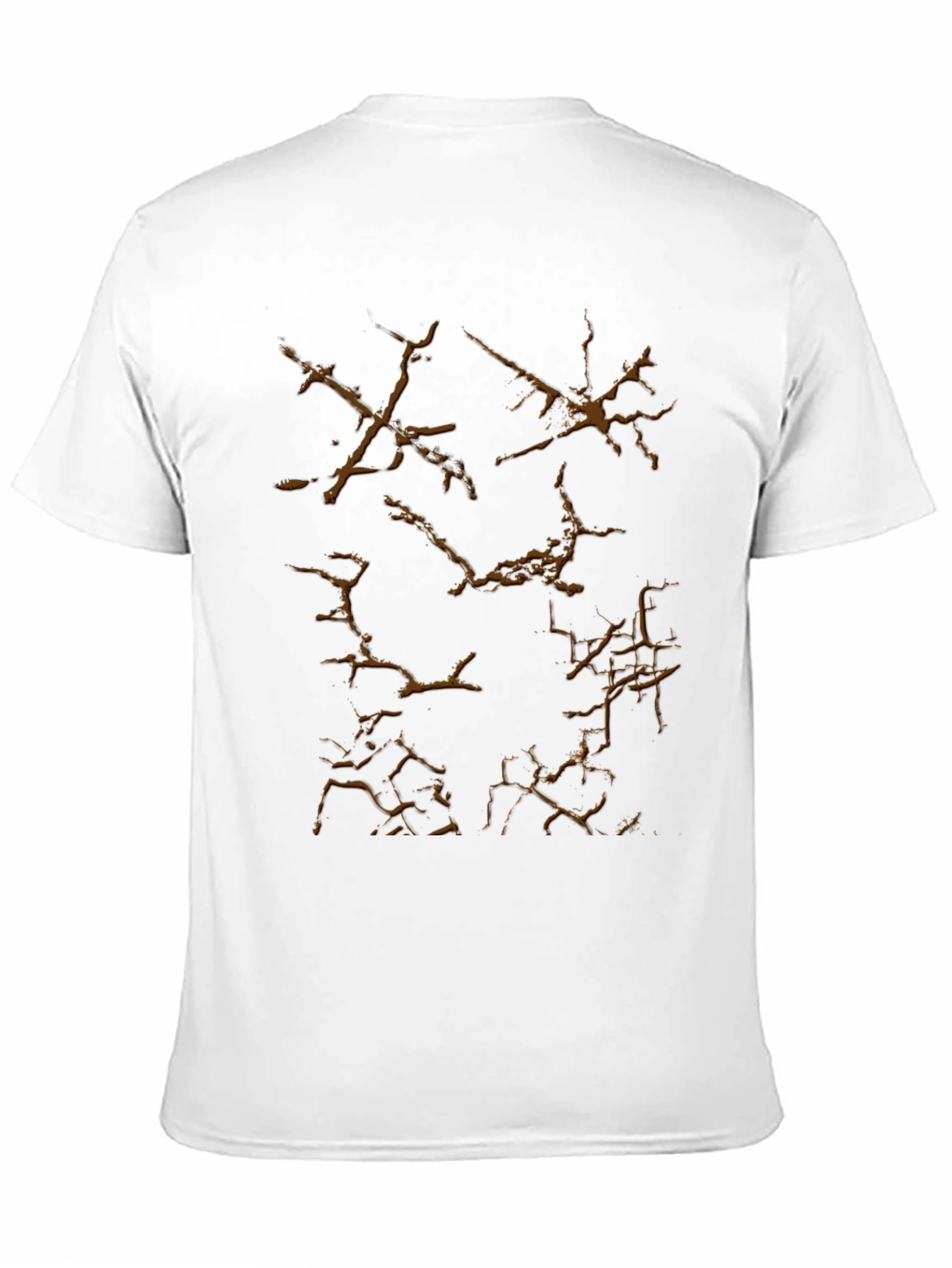 Camiseta Negra con Diseño de Grietas Marrones