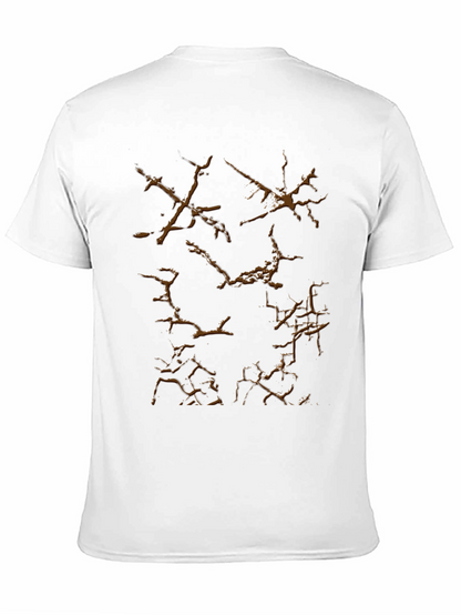 Camiseta Negra con Diseño de Grietas Marrones