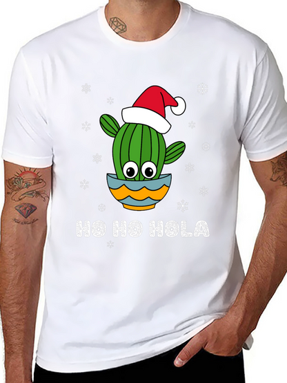 Camiseta Navideña Ho Ho Hola de Cactus